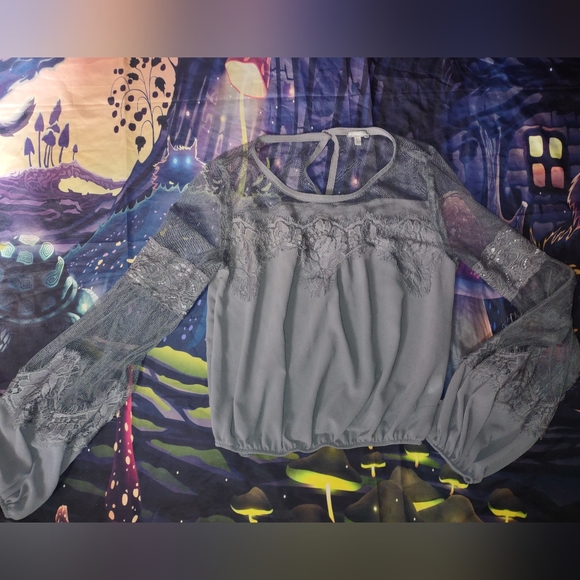 Vampire Goth Grey Blouse - Picture 12 of 14